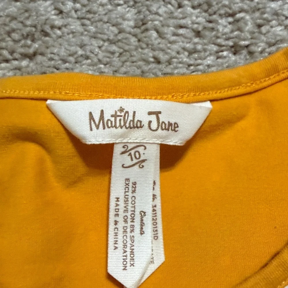 Matilda Jane Girls  Marigold Polka Dot Lap Dress Size 10 Yellow